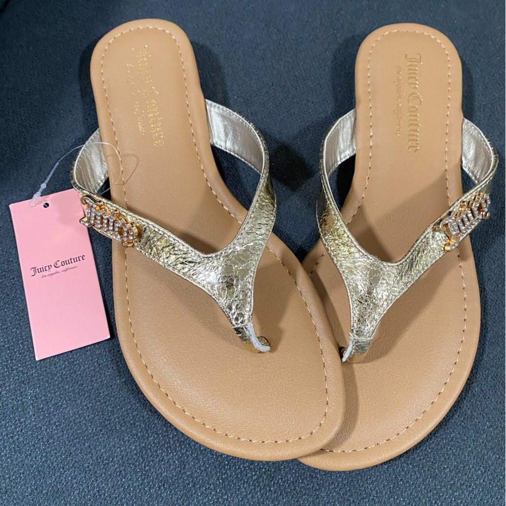 New Juicy Couture Gold ZAOR Thong
Sandals Rhinestones - Picture 12 of 13